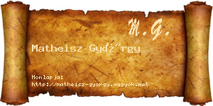 Matheisz György névjegykártya